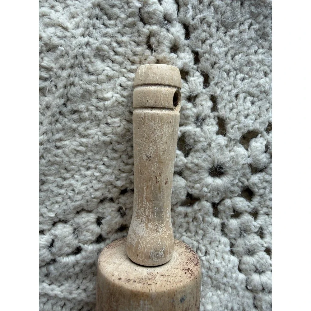 Wood Plain Rolling Pin With Handles Brown Solid/Plain vintage see pictures